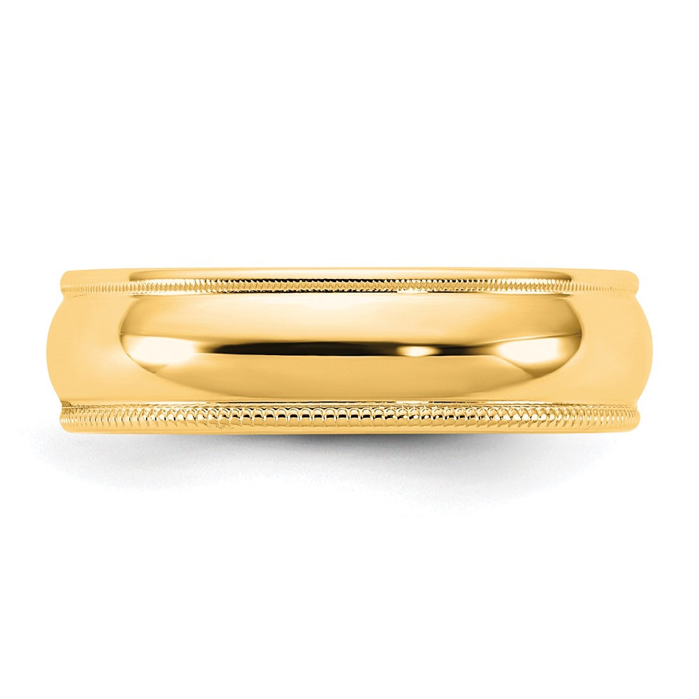 14KY 5.5mm Milgrain Half Round Band Size 5