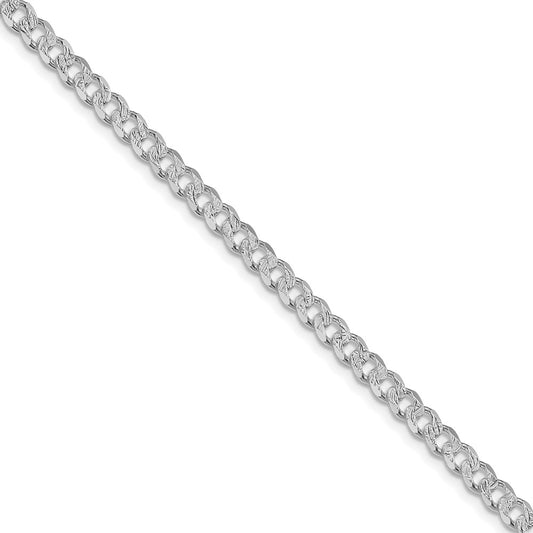 Sterling Silver Rhodium-plated 4.5mm Pav‚ Curb Chain