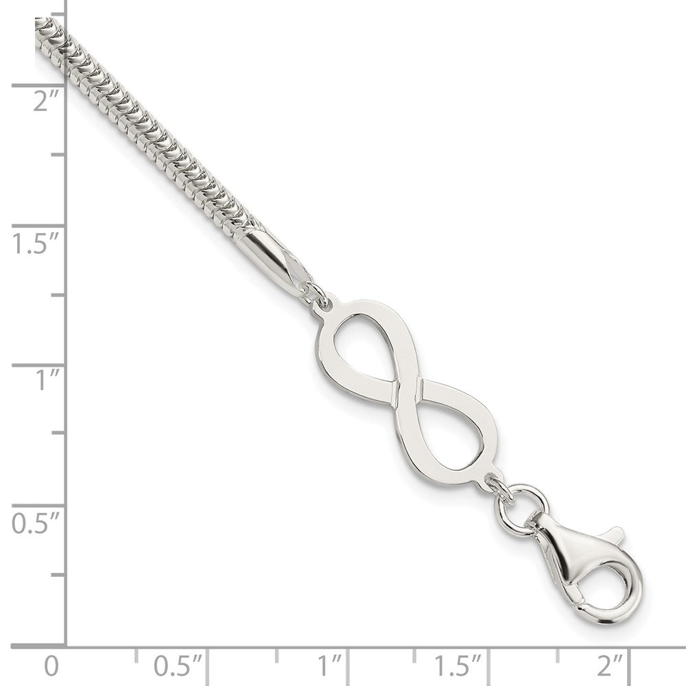 Sterling Silver Infinity Symbol Bracelet 7.5 inches