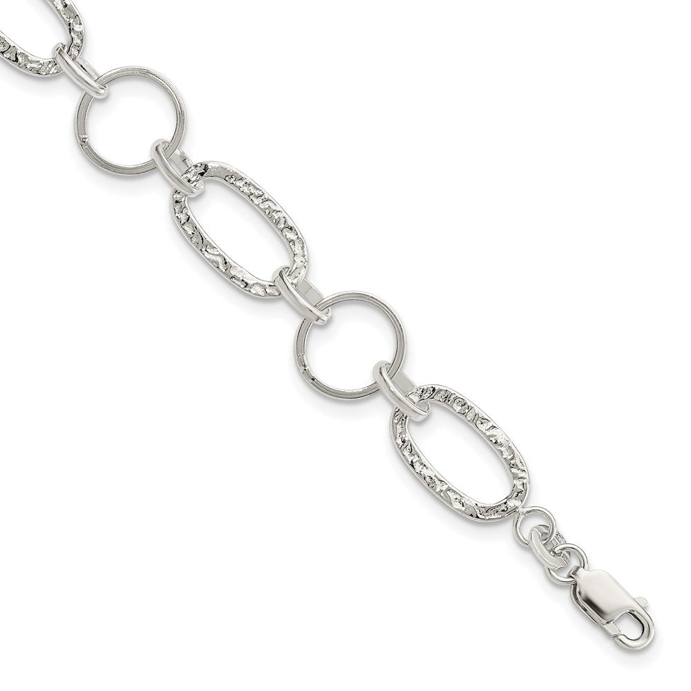 Sterling Silver Circle Bracelet 7.5 inches