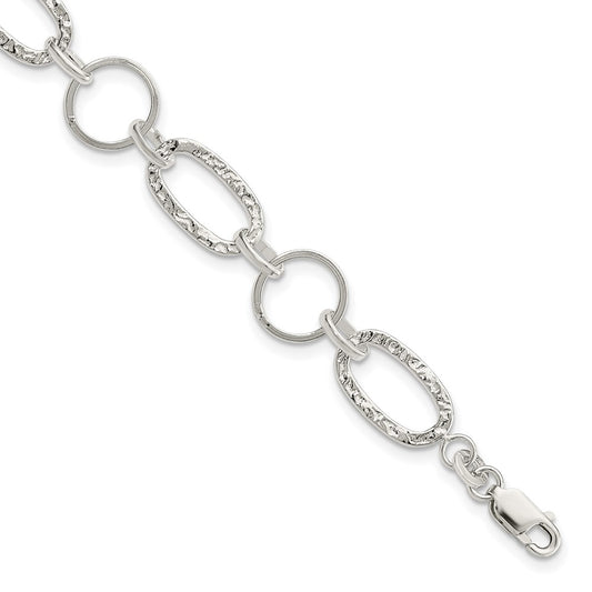 Sterling Silver Circle Bracelet 7.5 inches