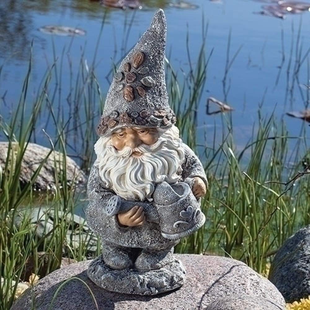 Roman Gnome with Kettle Pebble Garden Statue