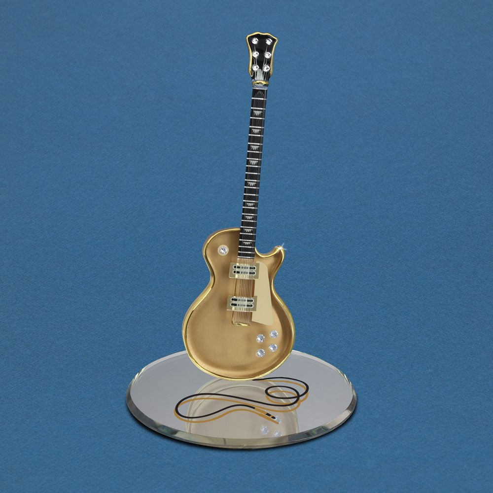 Glass Baron Gold Classic Electric Guitar Glass Figurine