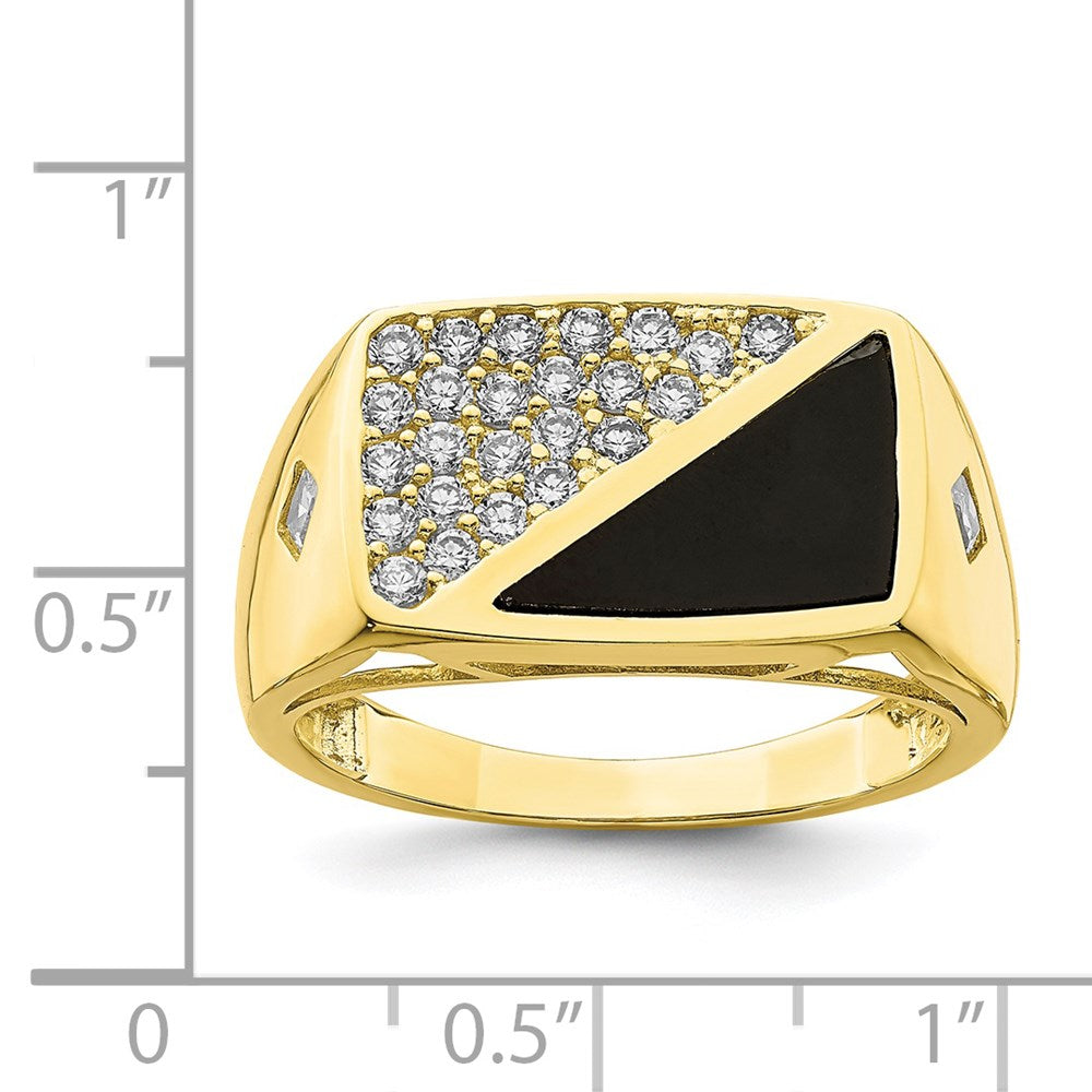 10K CZ and Onyx Men'S Ring
