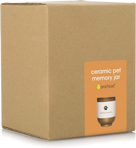 FOREVER IN OUR HEARTS Brown Ceramic Pet Memory Jar with Wooden Lid