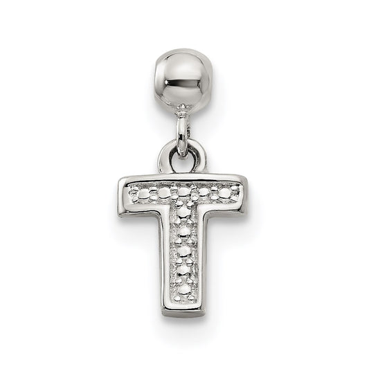 Mio Memento Sterling Silver Letter T Dangle Initial Charm