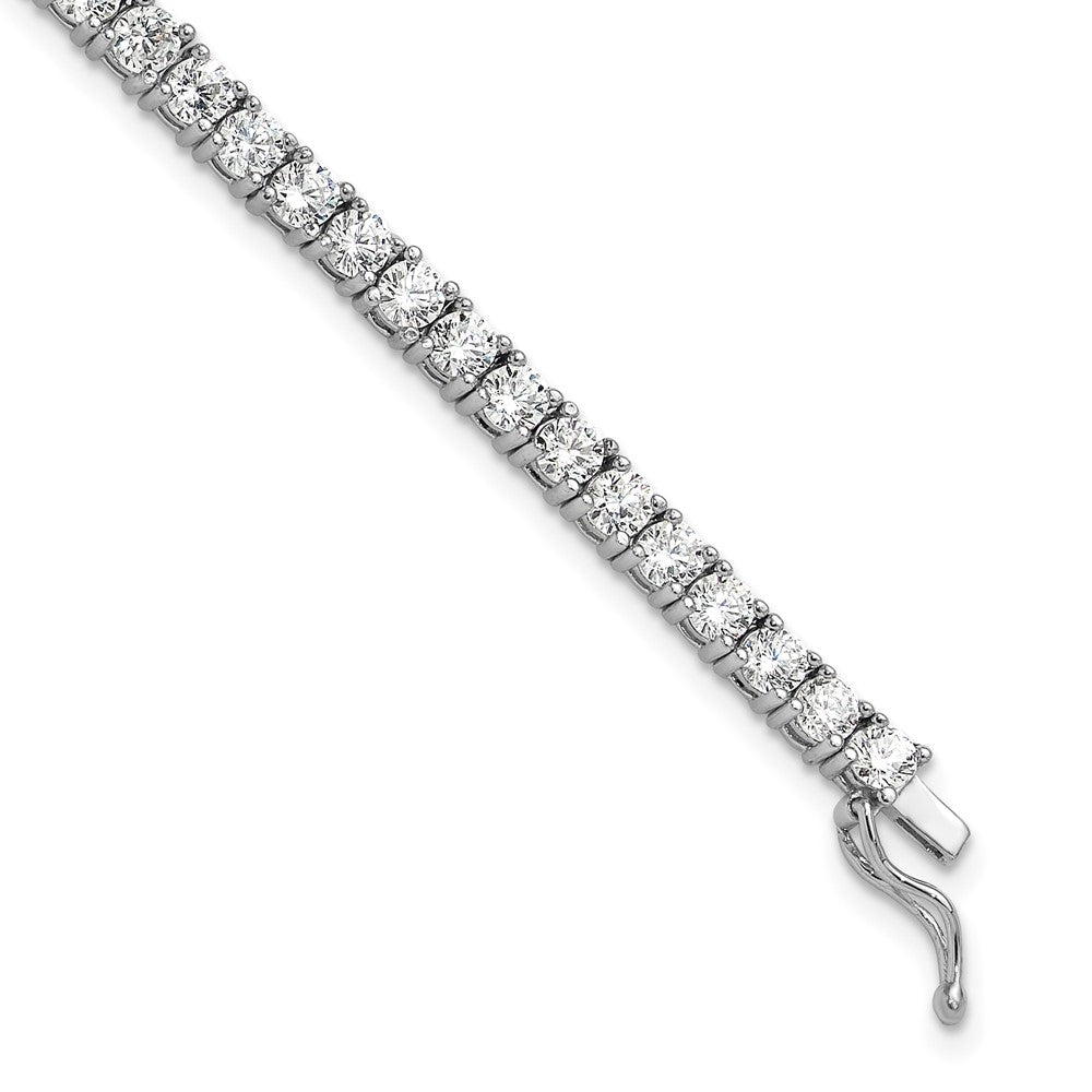 Sterling Shimmer Sterling Silver Rhodium-plated 3mm CZ 55 Stone 7 inch Bracelet 7 inches