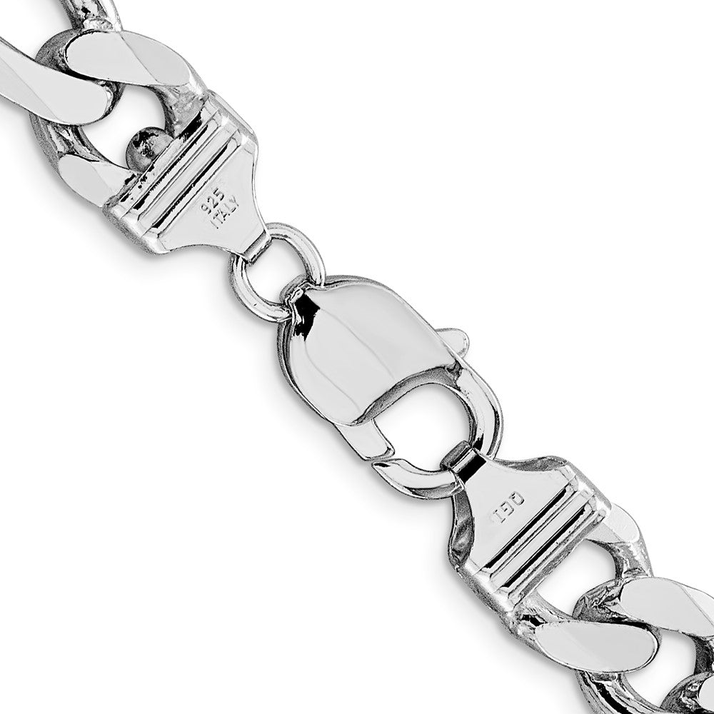 Sterling Silver Rhodium-plated 10.75mm Figaro Chain 22 Inches