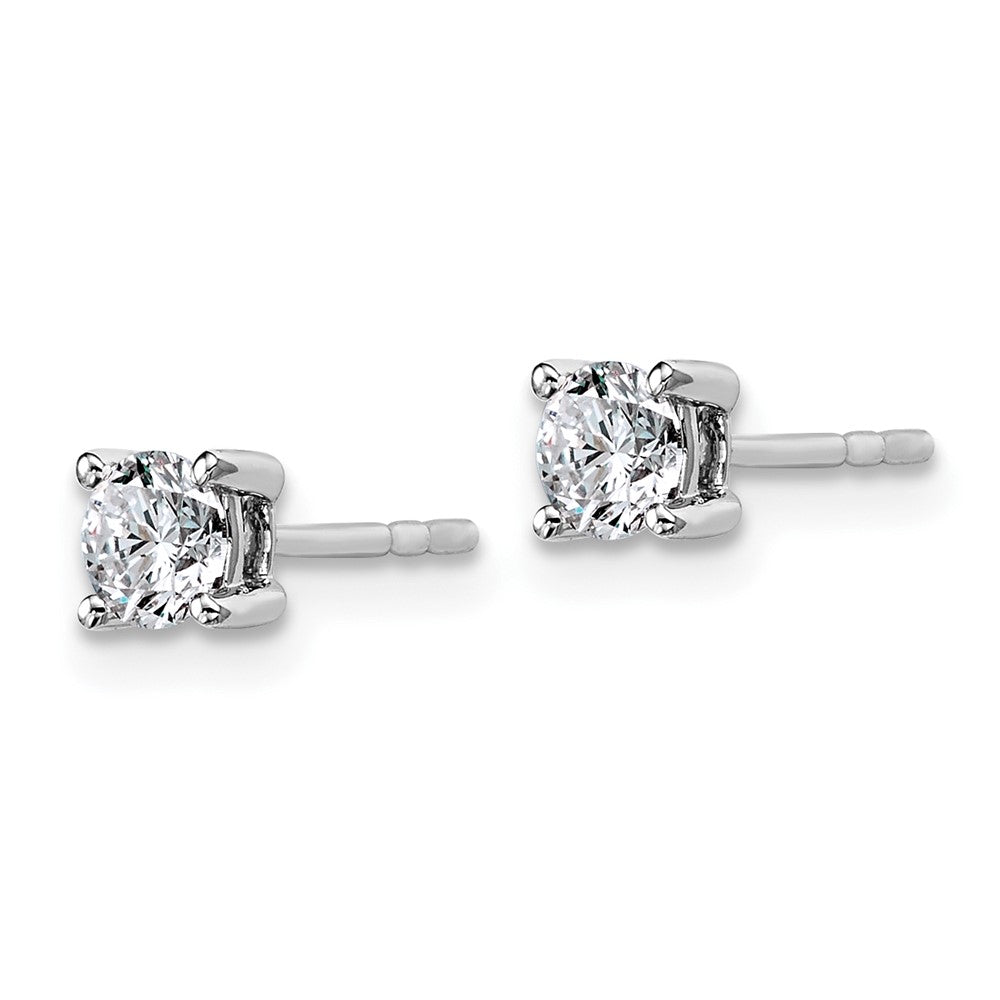 14k White Gold 1/2 ctw Certified Lab Grown Diamond VS/SI+ G+ Round 4 Prong Heavy Wt. Stud Earrings