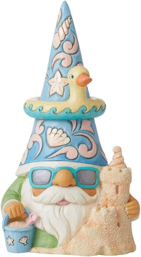 Jim Shore "The Beach Is Calling" Coastal Gnome and Sandcastle Figurine