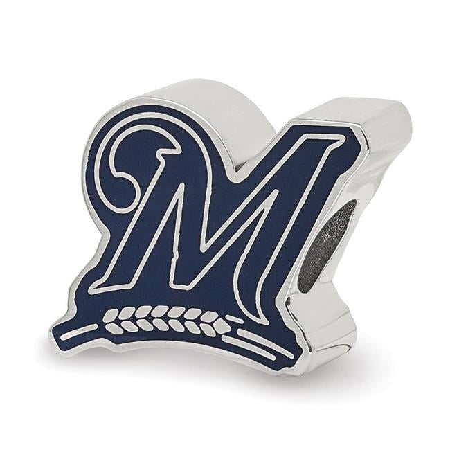 LogoArt SS500BRE Sterling Silver Milwaukee Brewers Enameled Bead