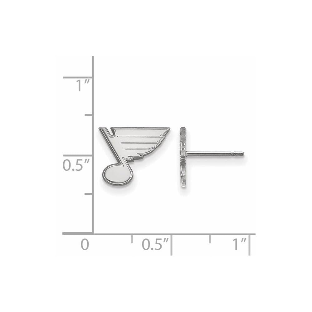 LogoArt 10K White Gold NHL LogoArt St. Louis Blues XS Post Earrings