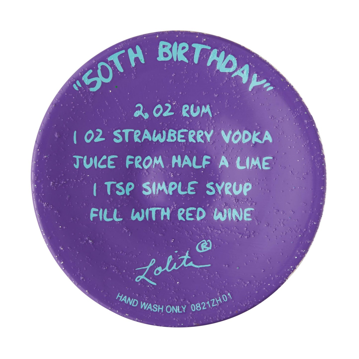 Lolita Happy 50th Birthday Wine Glass 9in H