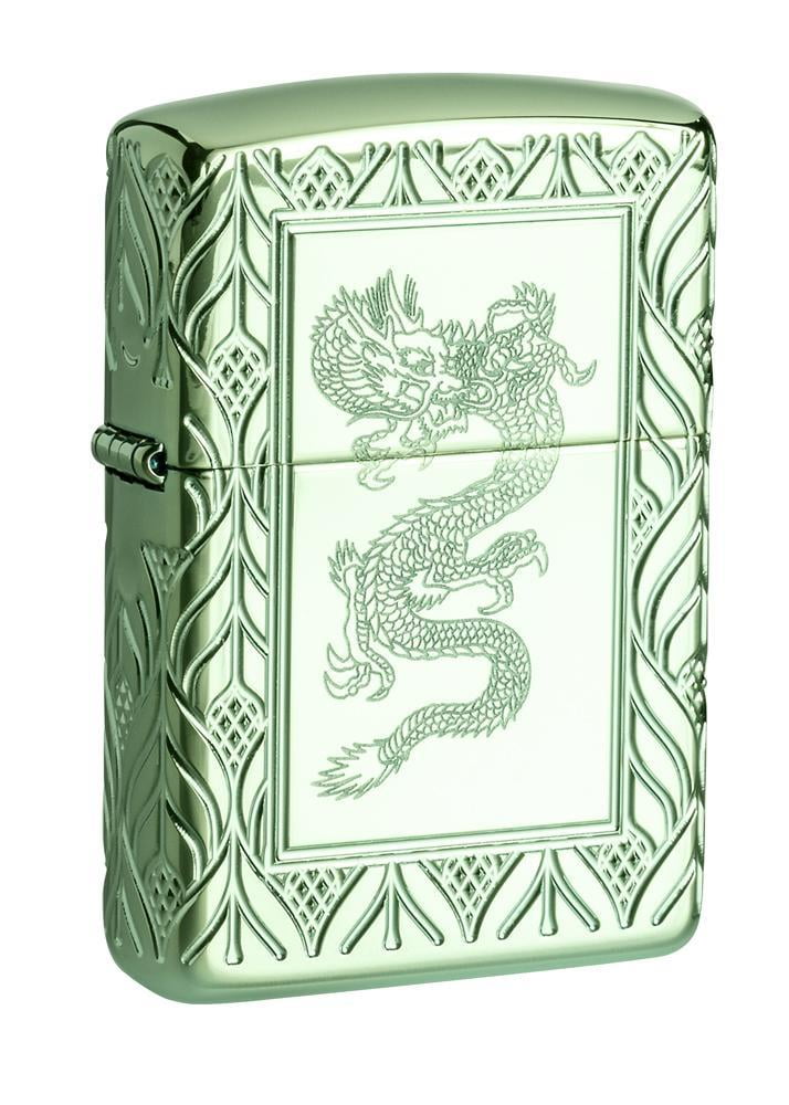 Zippo Armor High Polish Green Elegant Dragon Pocket Lighter