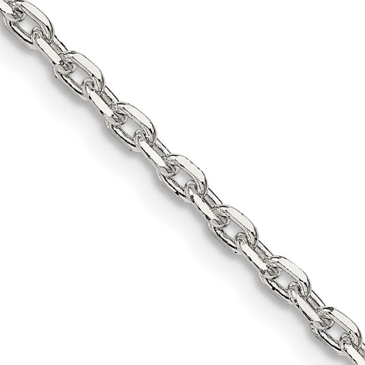 Sterling Silver 2.75mm Beveled Oval Cable Chain 36 Inches