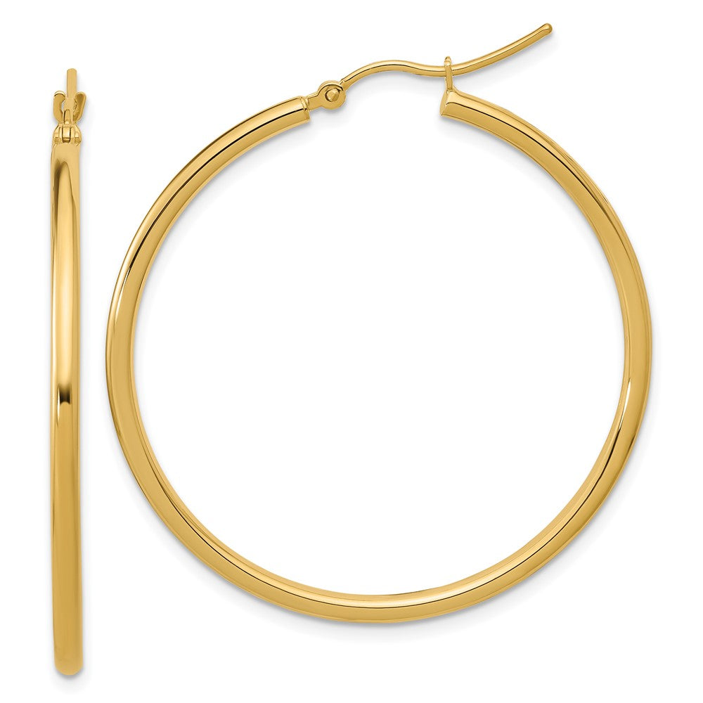 10K Polished Hinged Hoop Earrings