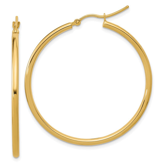 10K Polished Hinged Hoop Earrings
