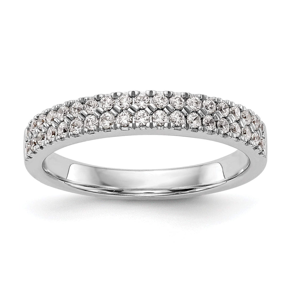 14k White Gold 3/8 carat Lab Grown Diamond VS/SI+ G+ Complete Double Row Band