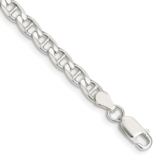 Sterling Silver 4.65mm D/C Flat Anchor Curb Chain 7 inches