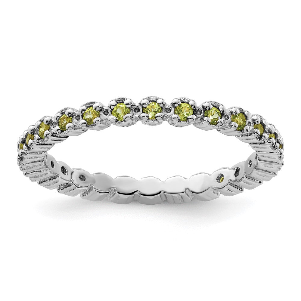 Sterling Silver Stackable Expressions Peridot Ring Size -10
