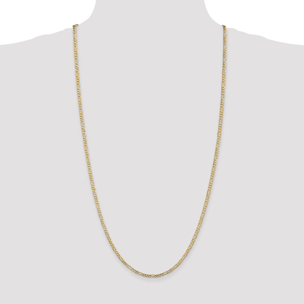 14K 30 inch 3mm Concave Open Figaro with Lobster Clasp Chain