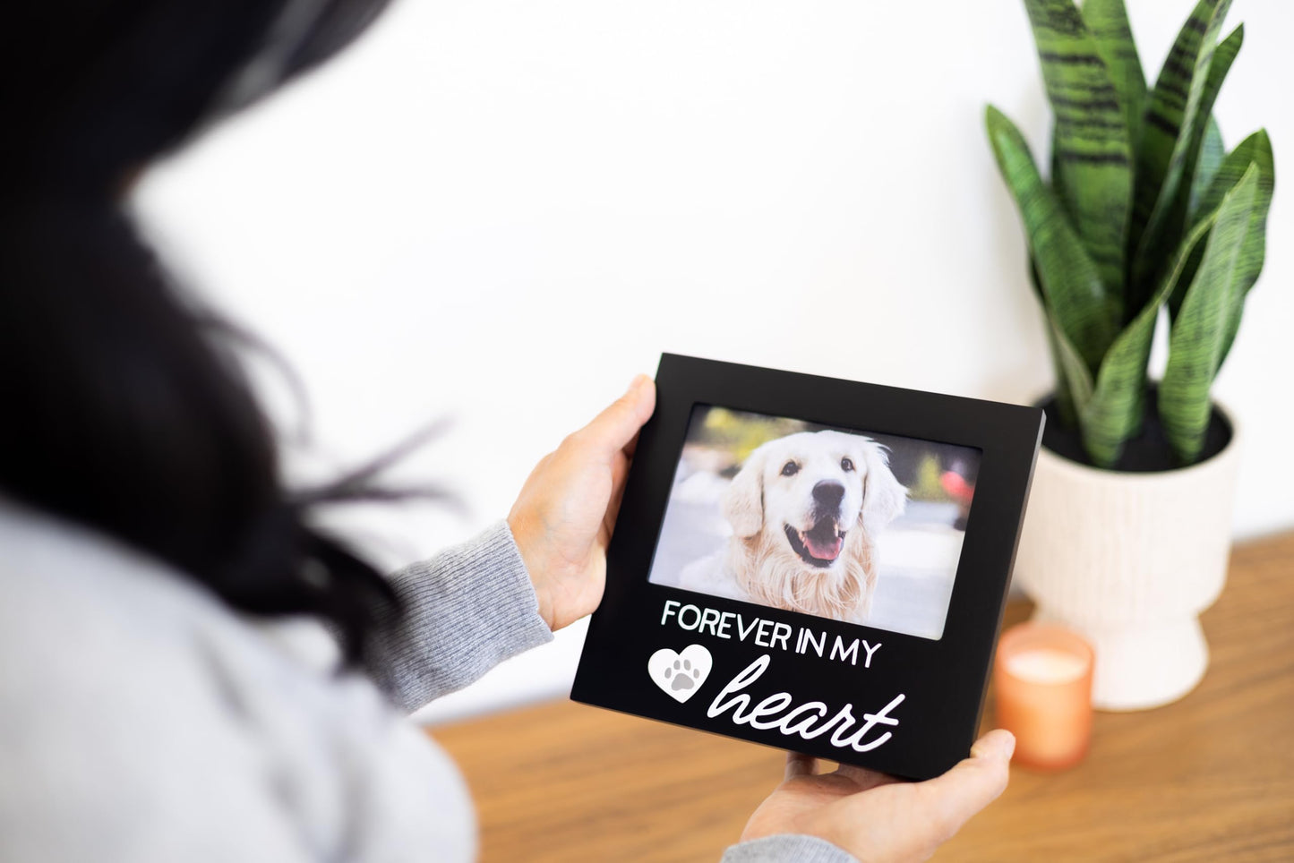 Black Wooden FOREVER IN MY HEART Pet Memorial Remembrance 4x6 Photo Frame Q-GM20984