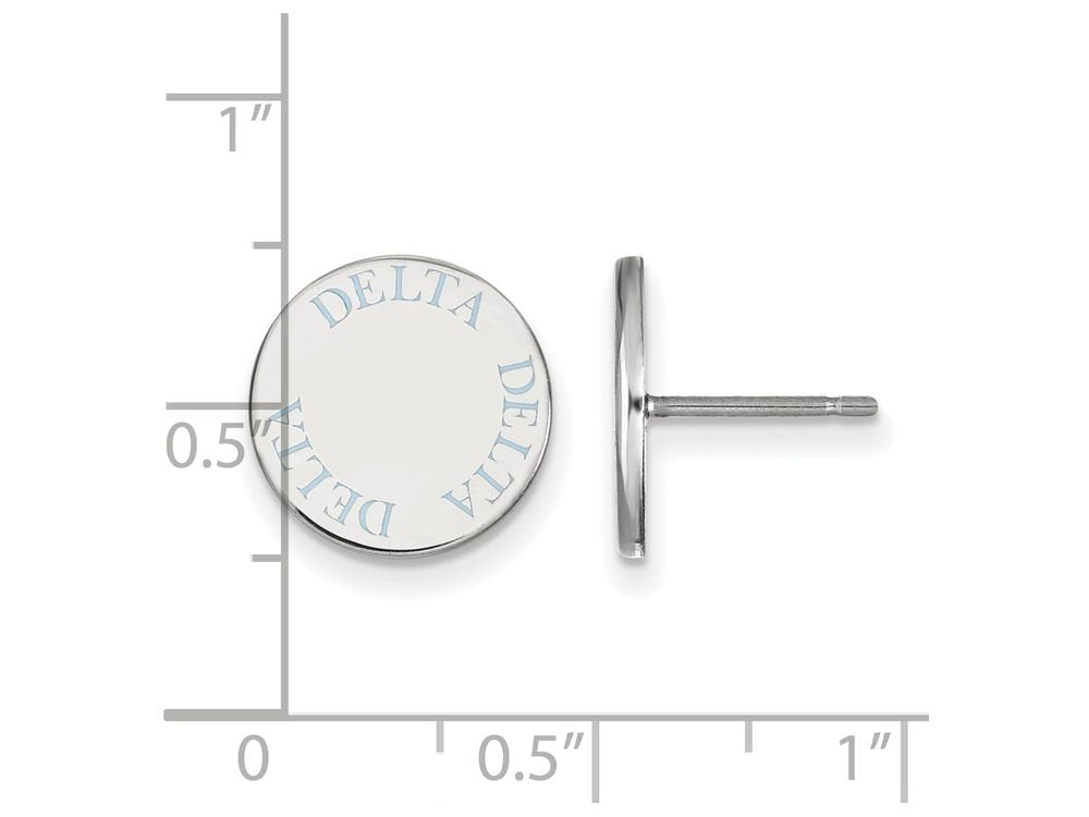 Sterling Silver Official Licensed Greek Sororities Delta Delta Delta (???) Enameled Post Earrings