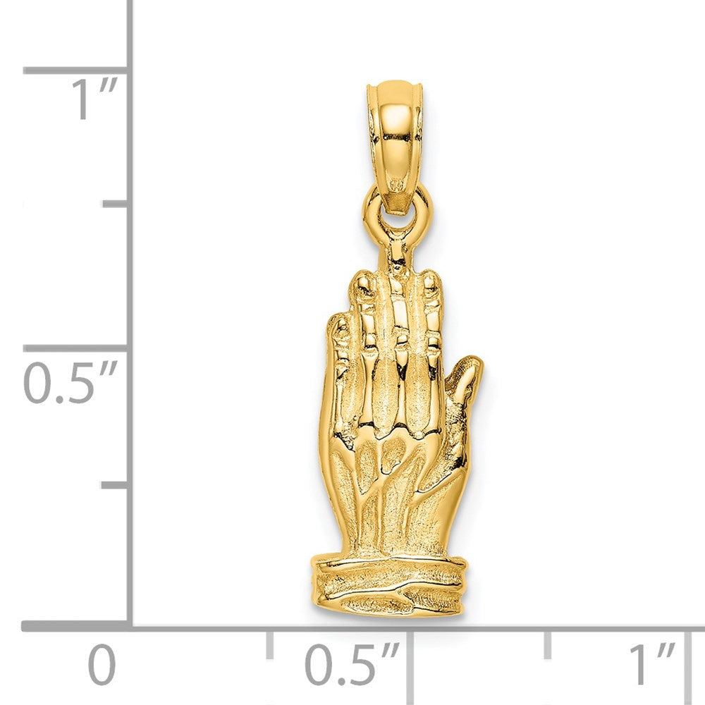 14K 3-D Praying Hands Charm