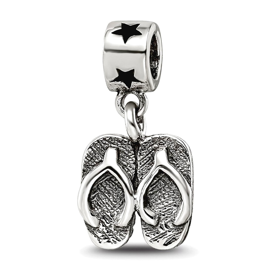Kids Collection Sterling Silver Flip Flops Dangle Reflections Bead