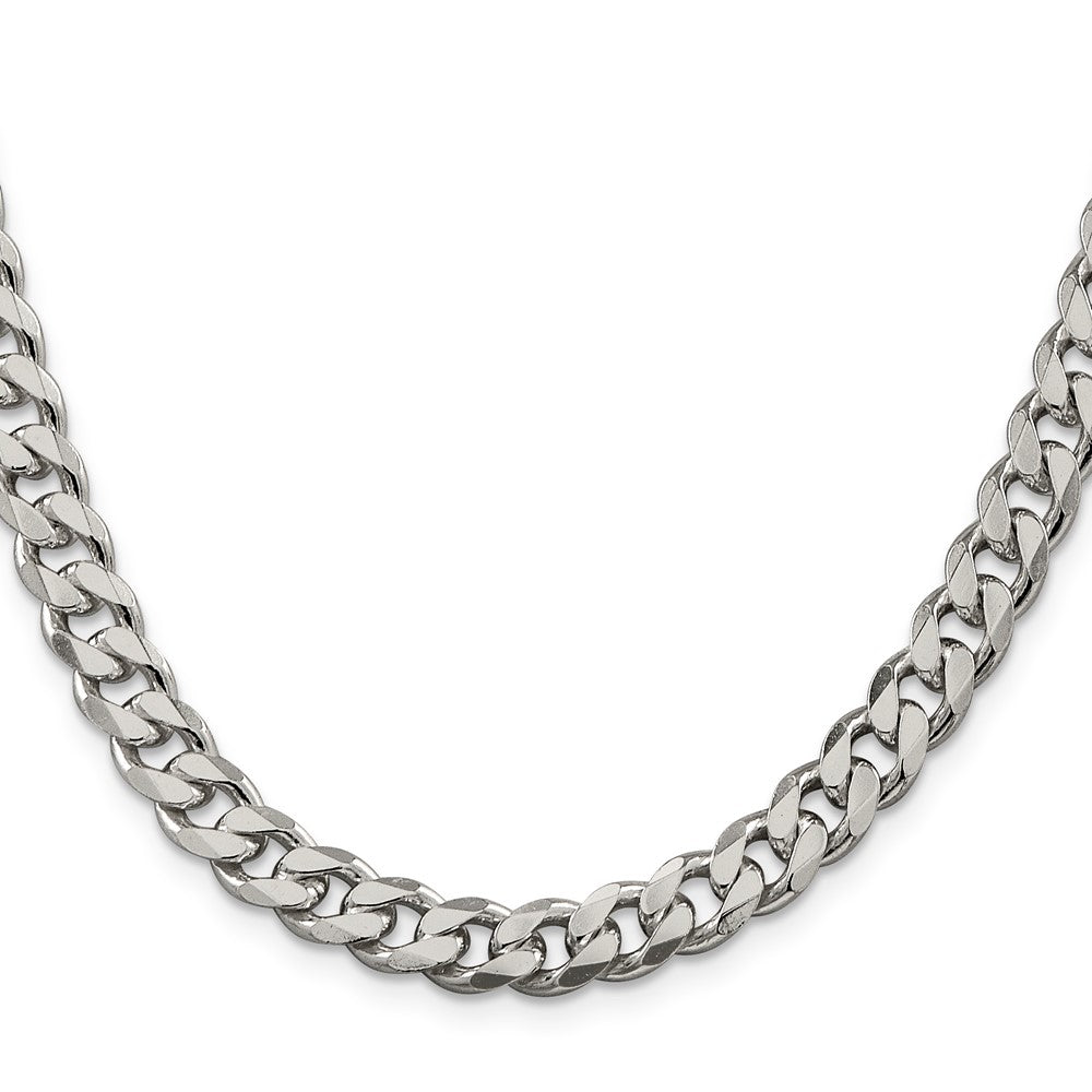 Sterling Silver 8.3mm Curb Chain 24 Inches