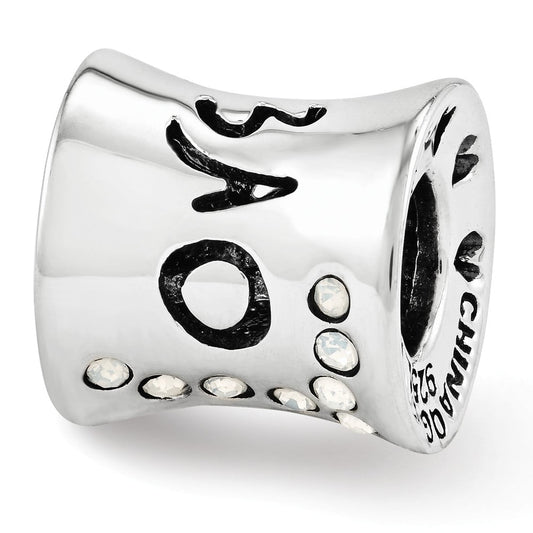 Sterling Silver Reflections Crystal Love Bead