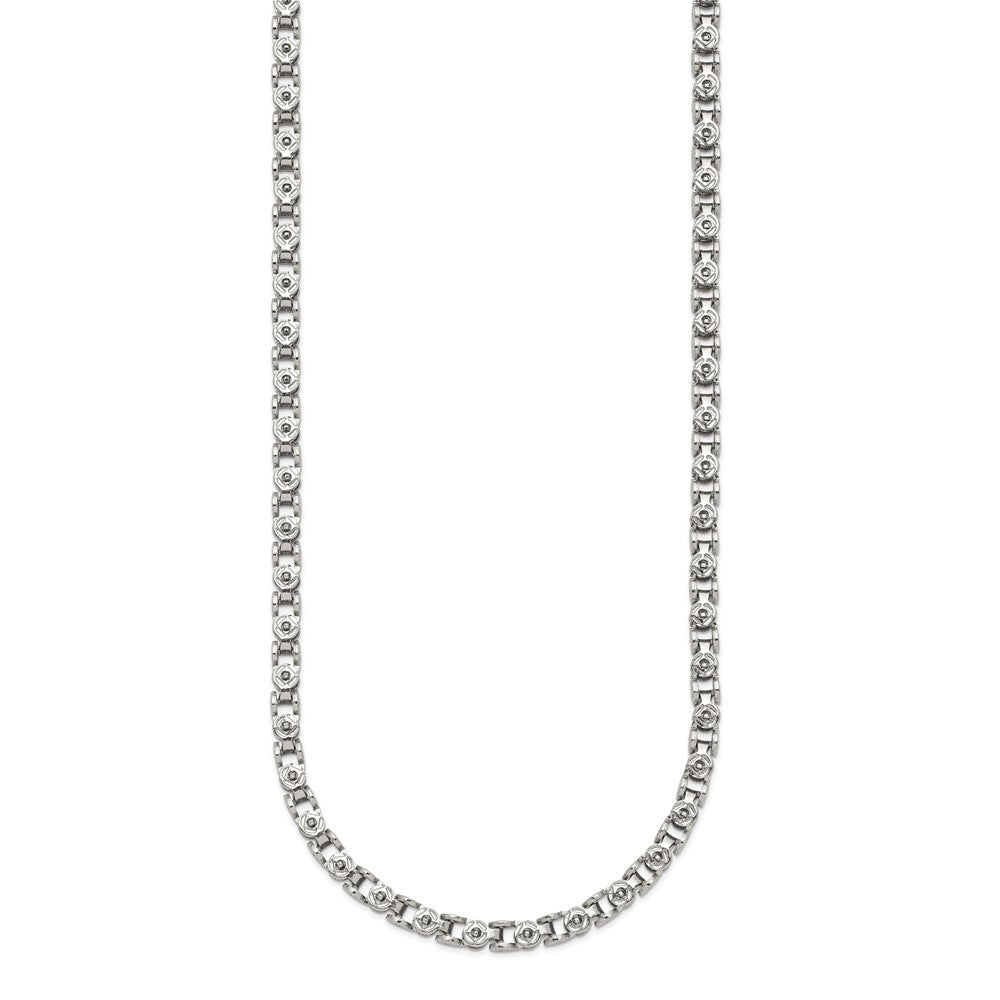 Stainless Steel Polished Fancy Circle Link 24in Chain