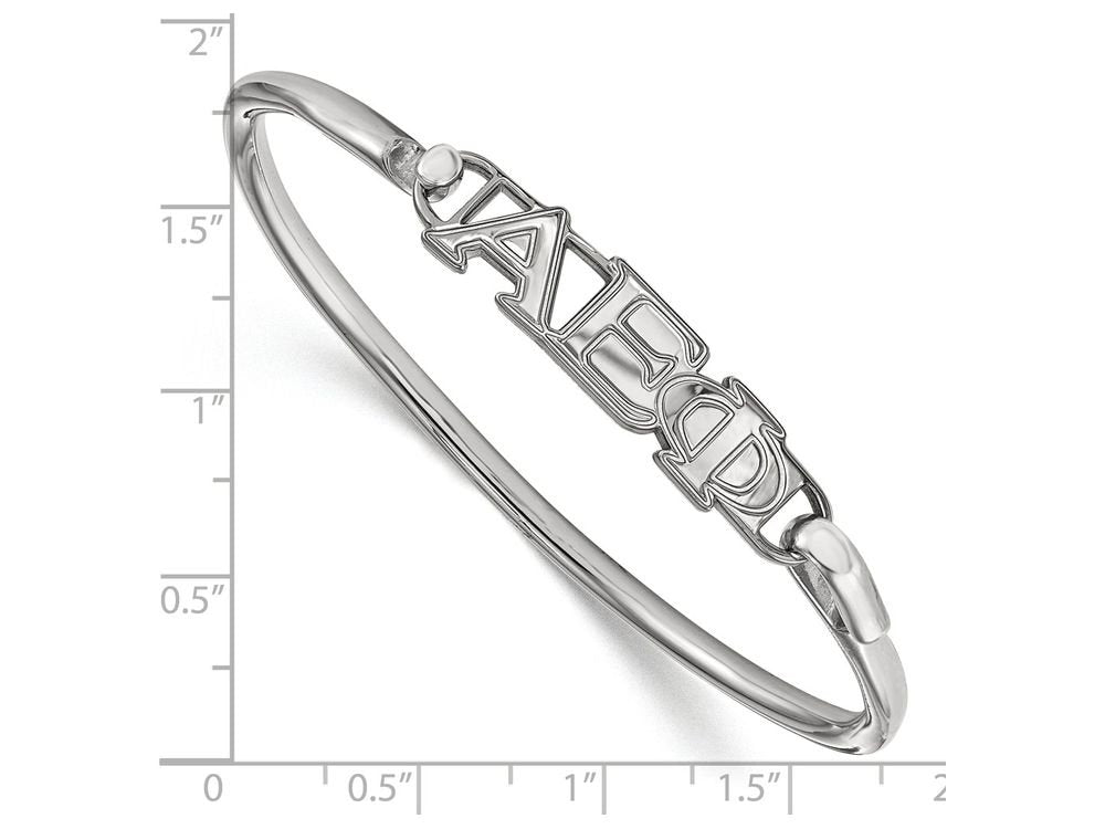 Sterling Silver Official Licensed Greek Sororities Alpha Epsilon Phi Small Hook and Clasp Bangle