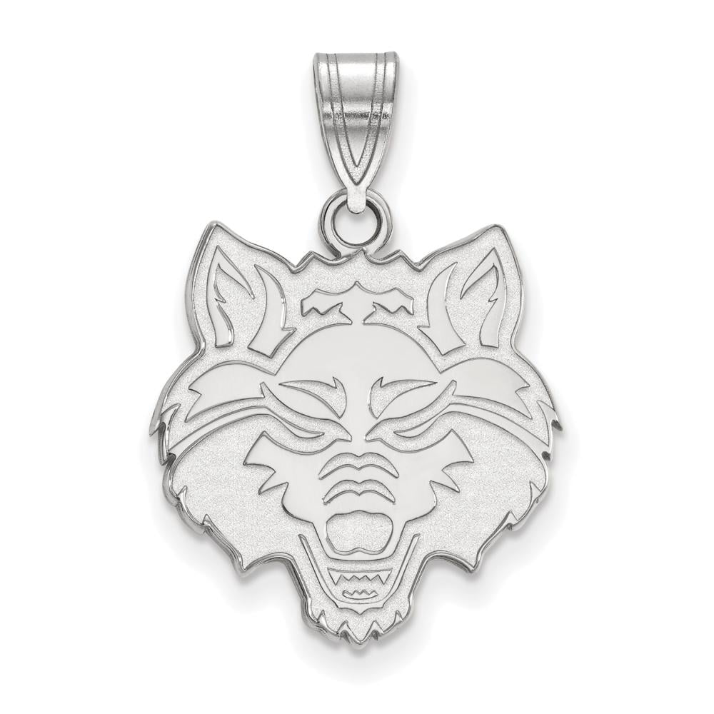 LogoArt Sterling Silver Arkansas State University Large Pendant Necklace