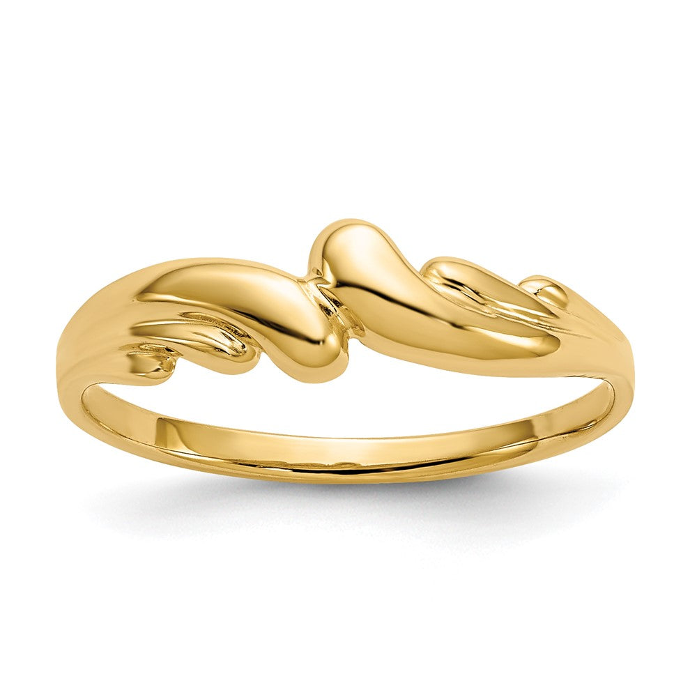 14k Polished Swirl Dome Ring Size 7