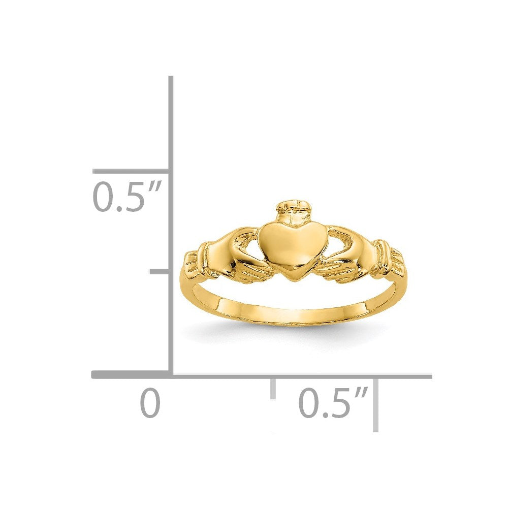 14k Madi K Claddagh Baby Ring Size 3