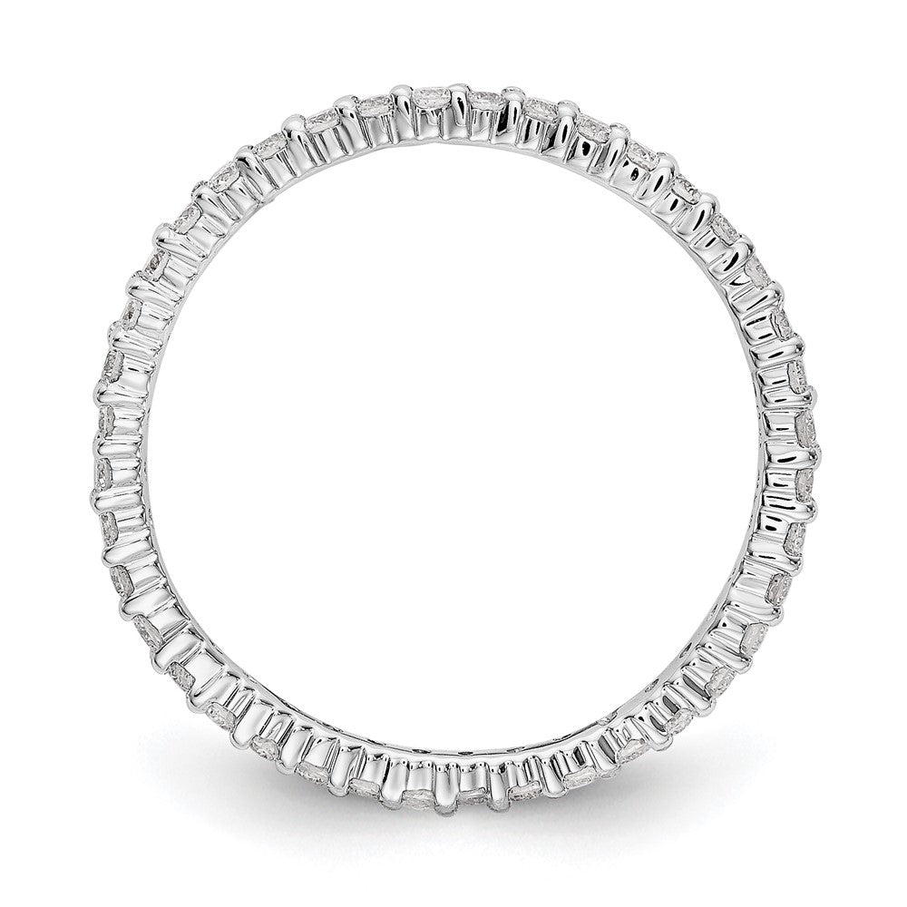 14k White Gold 1/2 carat Lab Grown Diamond VS/SI+ G+ Size 5.5 Shared Prong Eternity Band