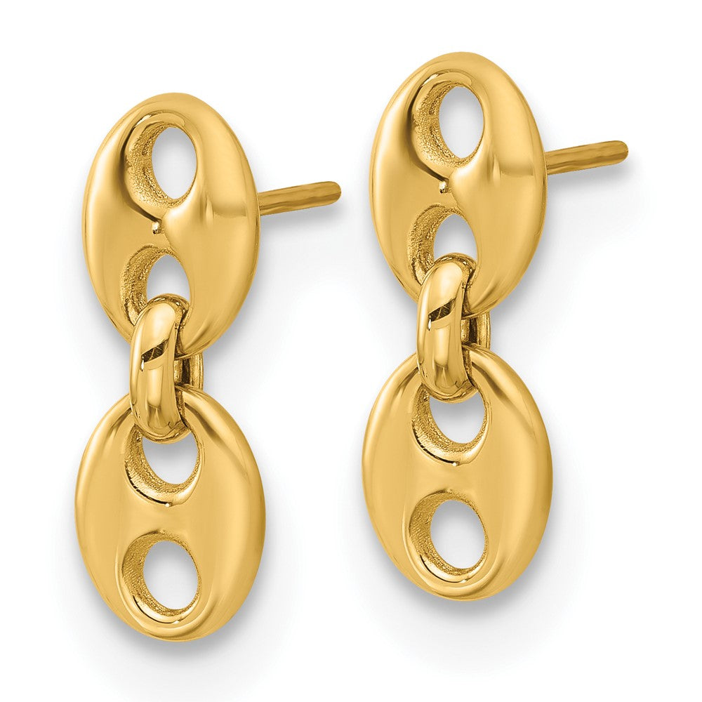14k Double 7.55mm Mariner Link Dangle Earrings