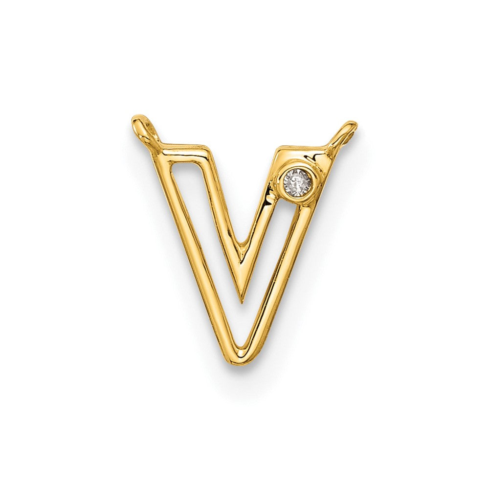 Stella & Dot 10ky Diamond Initial V Charm Element
