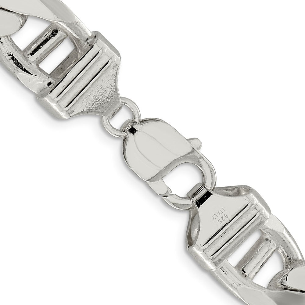 Sterling Silver 13.5mm D/C Flat Anchor Curb Chain 26 Inches