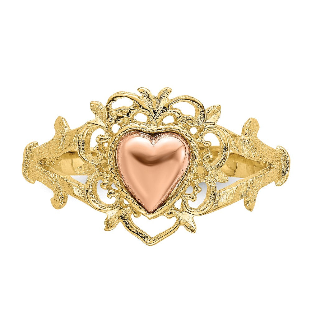 14k Two-tone Heart Ring Size 6