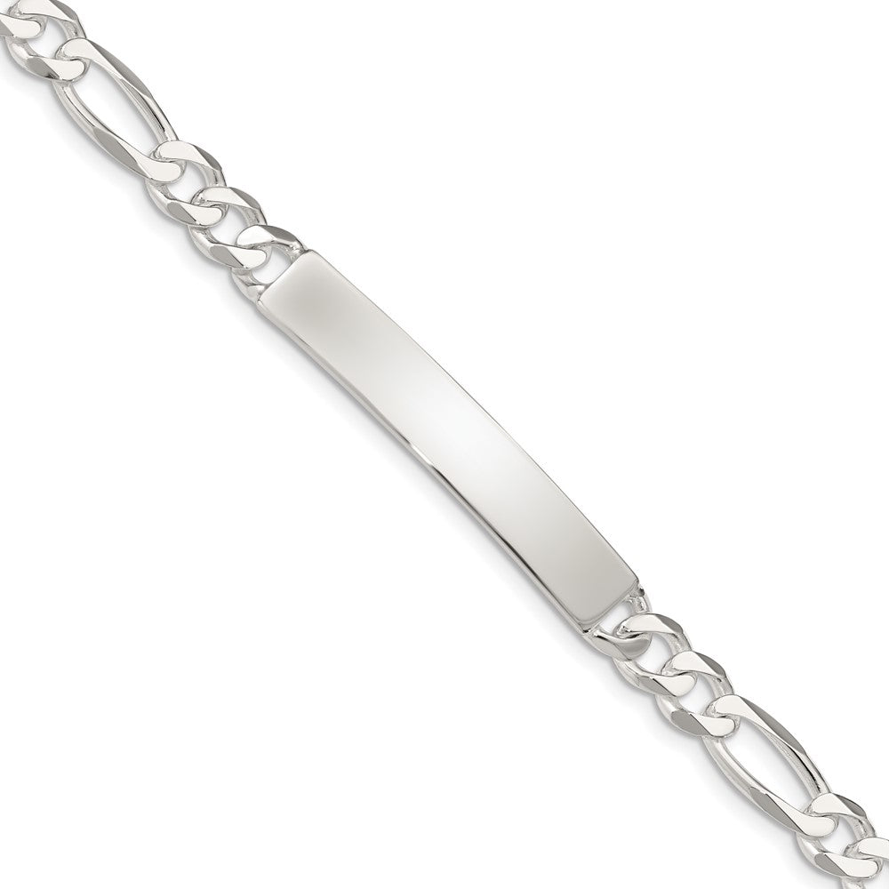Sterling Silver Figaro Link ID Bracelet 8.5 inches