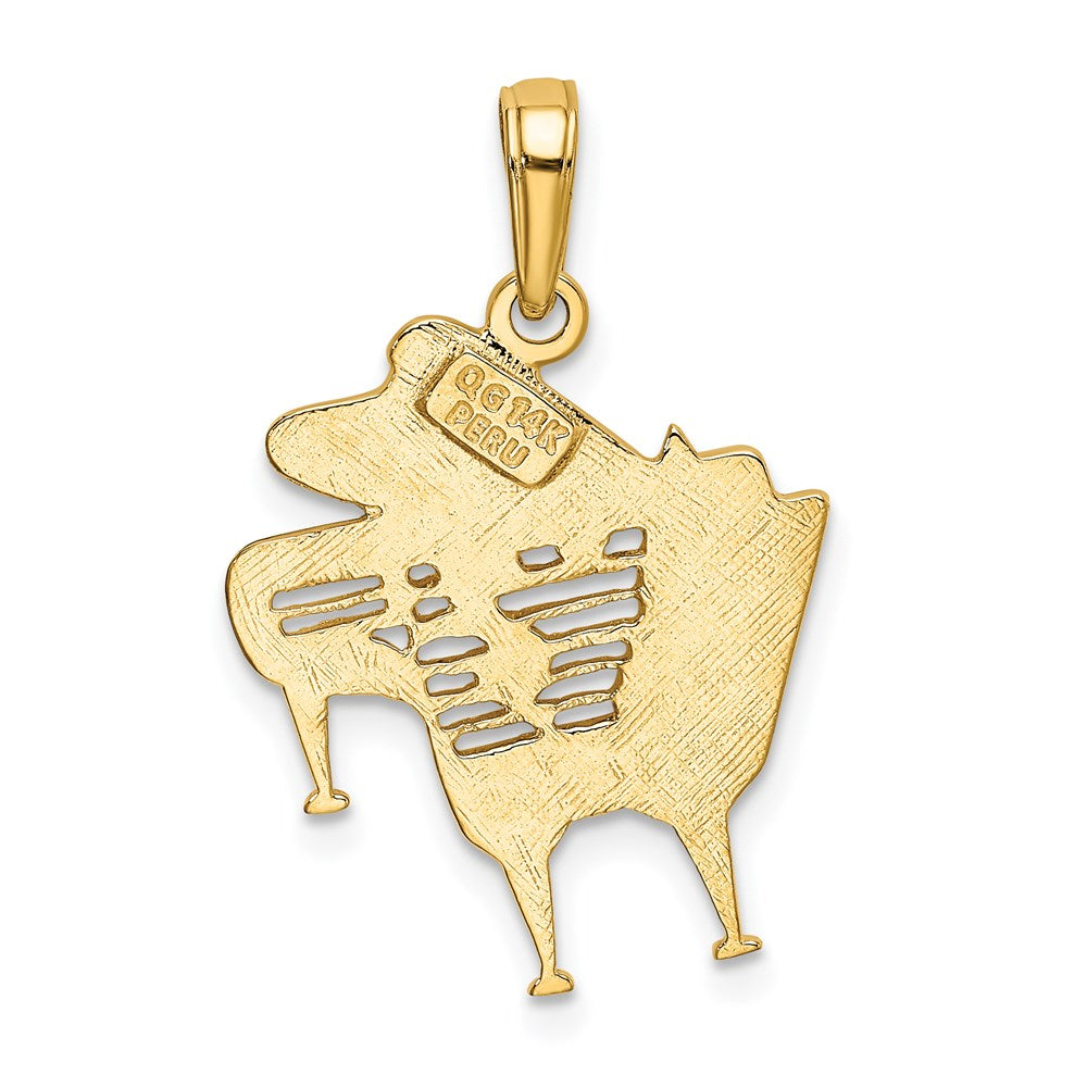 14k Piano Pendant Yellow Gold