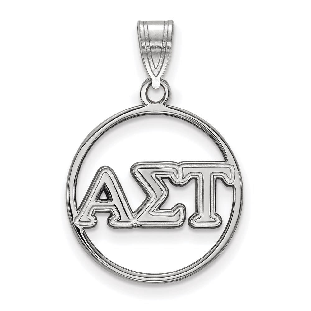 Sterling Silver Official Licensed Greek Sororities Alpha Sigma Tau (???) Small Circle Pendant
