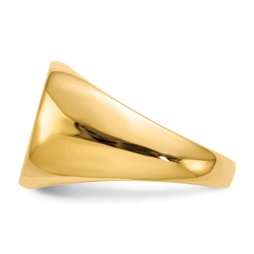10ky 13.0x15.0mm Closed Back Men's Signet Ring