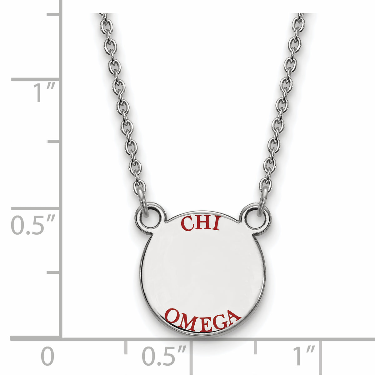 LogoArt SS014CHO-18 Sterling Silver Chi Omega Extra Small Enameled Pendant with Necklace