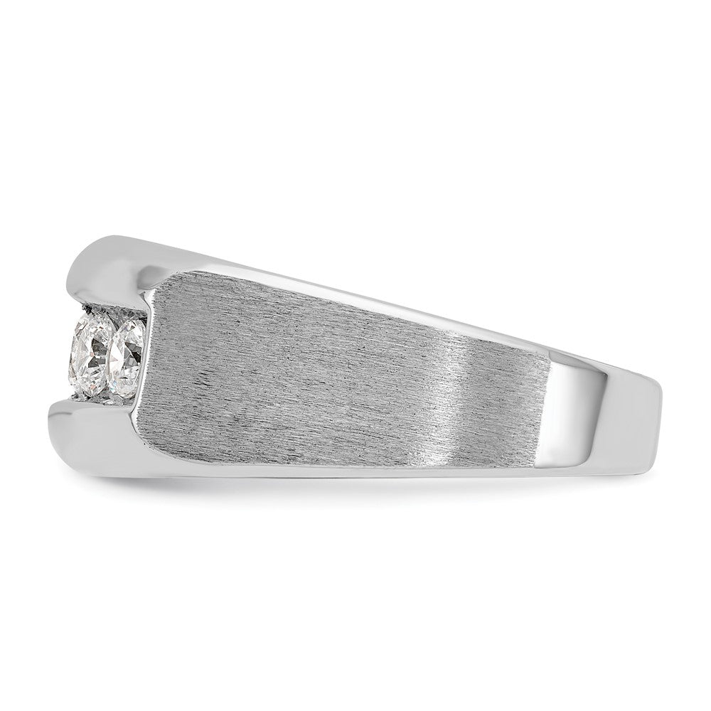 IBGoodman 14k White Gold 1 carat Lab Grown Diamond VS/SI+ G+ Five Stone Complete Polished and Satin Men's Ring