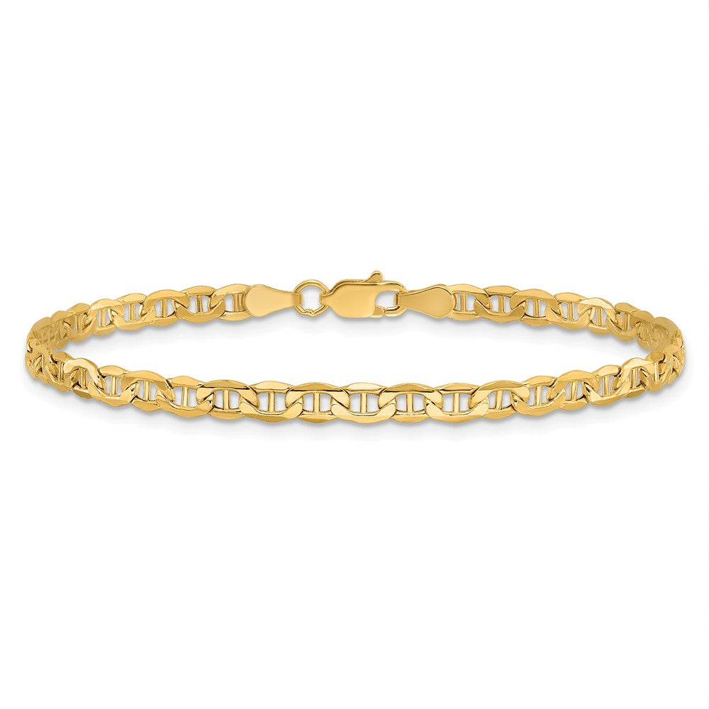10k 3.2mm CUT Semi-Solid Anchor Length = 5 Inch  Lobster Clasp
