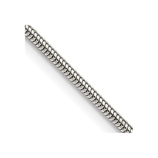 Sterling Silver 1.6mm Round Snake Chain 28 Inches