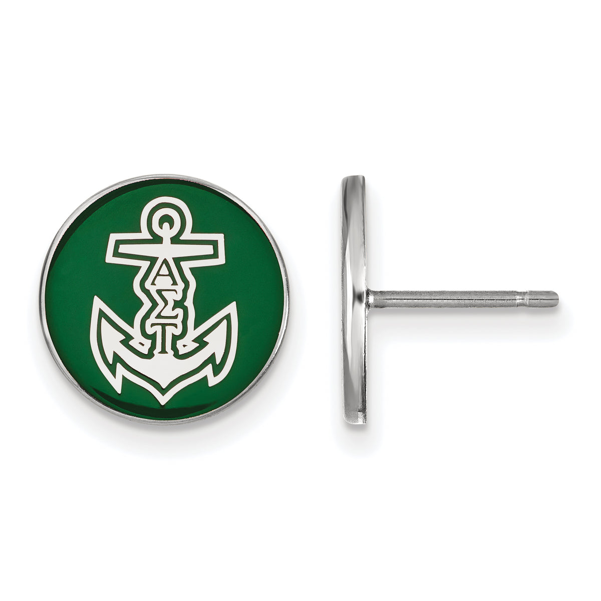 Sterling Silver Official Licensed Greek Sororities Alpha Sigma Tau (???) Enameled Post Earrings